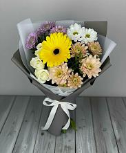 Букет цветов из:  Розы, Герберы и Хризантемы #REPLACE_PRED# Новом Кяхулае