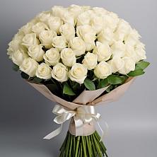Букет 101 беля роза Белоснежка в Новом Кяхулае