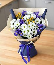 Букет цветов из:  Розы, Ирисы и Хризантемы #REPLACE_PRED# Новом Кяхулае