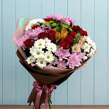 Букет цветов из:  Розы, Хризантемы и Альстромерии #REPLACE_PRED# Новом Кяхулае