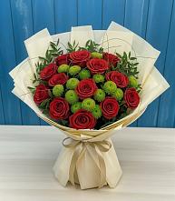 Букет цветов из:  Розы и Хризантемы в Новом Кяхулае