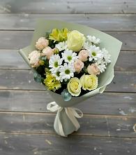Букет цветов из:  Альстромерии, Розы и Хризантемы в Новом Кяхулае