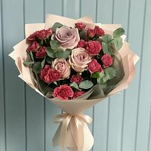 Букет цветов из:  Гвоздики и Розы в Новом Кяхулае