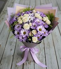 Букет цветов из:  Хризантемы и Розы в Новом Кяхулае